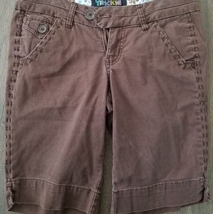 Something Trickie khaki bermuda style shorts